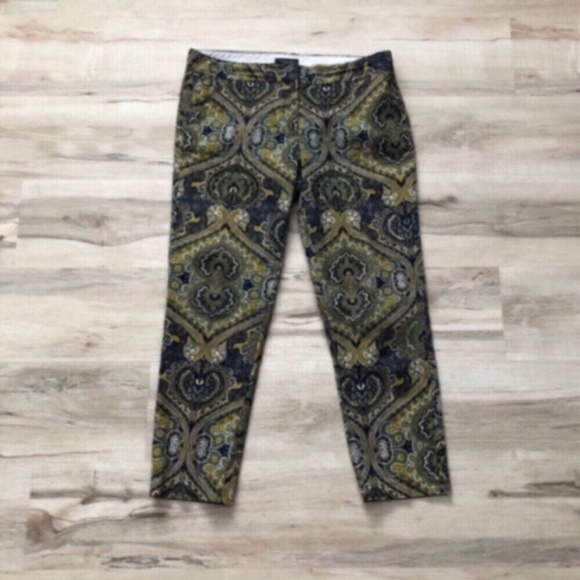 Tommy Hilfiger Green and Black Paisley Chinos - Picture 1 of 8